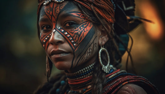 Indigenous beauty young woman elegance in traditional clothing and jewelry