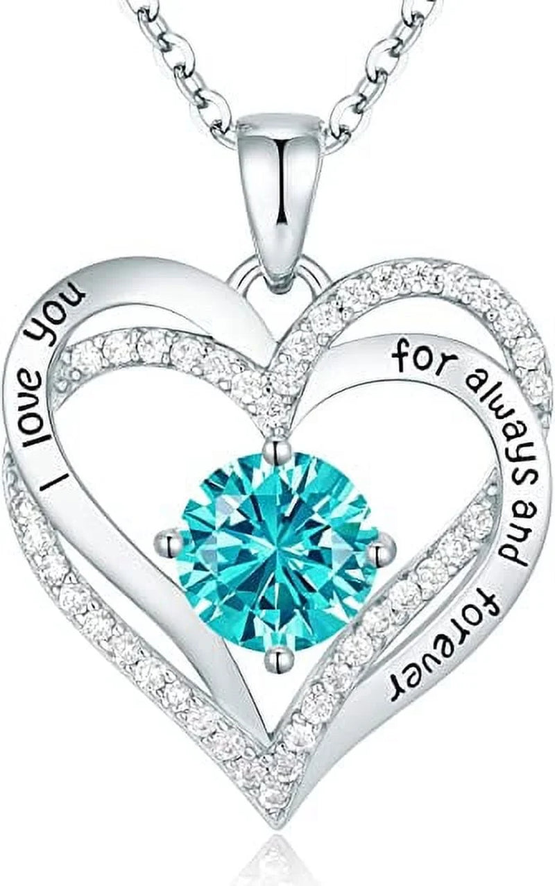 Elegant Birthstone Love Pendant Necklace for Women - Perfect Christmas, Birthday, or Anniversary Gift for Your Wife - Necklaces Aura