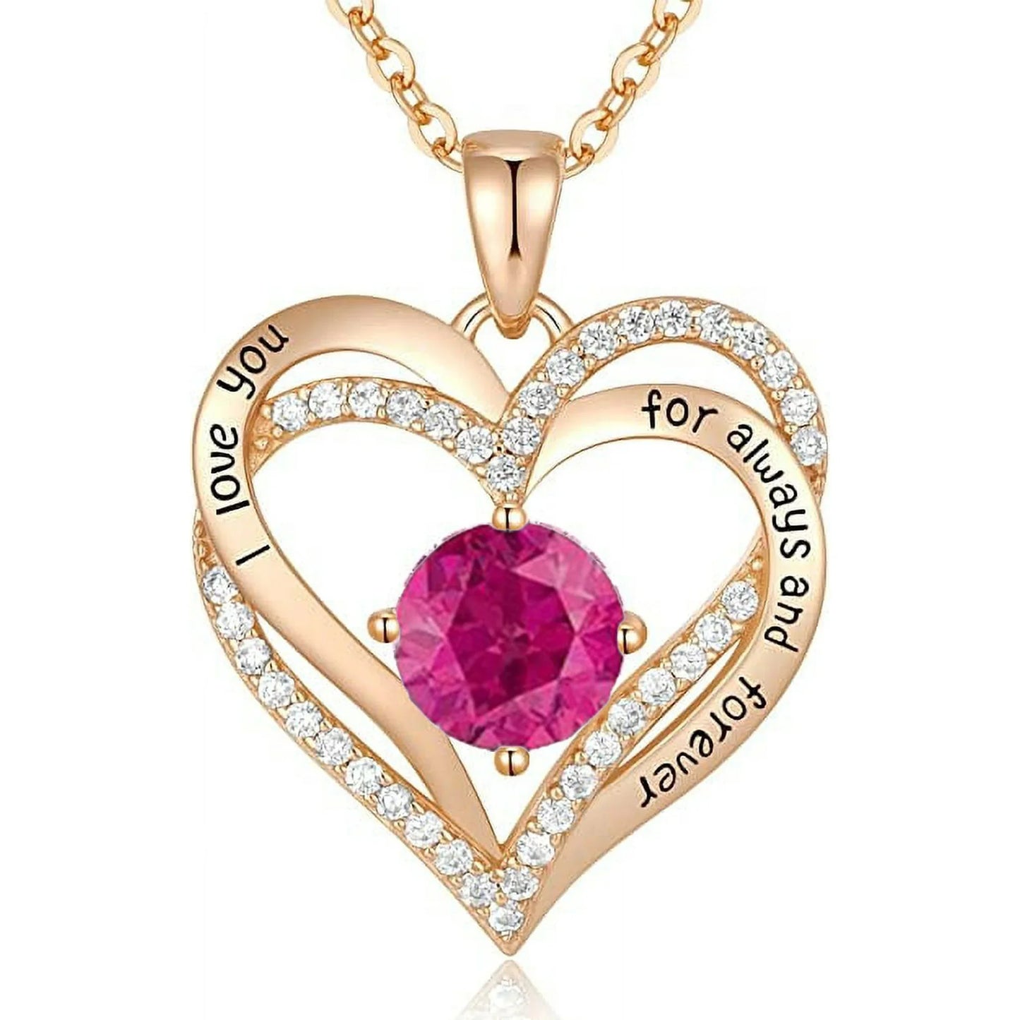 Stunning Birthstone Love Pendant Necklace for Women - Perfect Christmas, Birthday, and Anniversary Gift for Her - Necklaces Aura