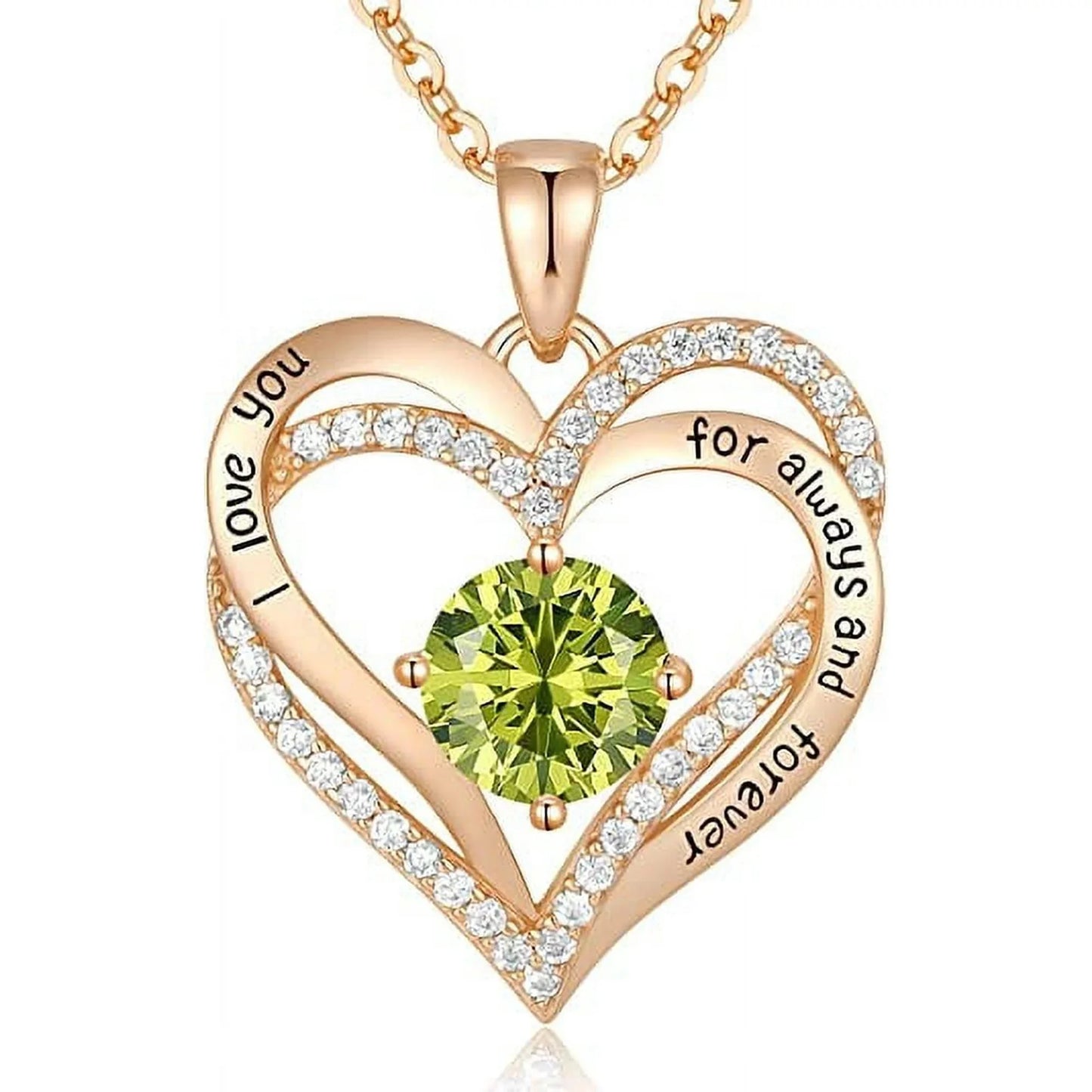 Elegant Birthstone Love Pendant Necklace for Women - Perfect Christmas, Birthday & Anniversary Gift for Wives - Necklaces Aura