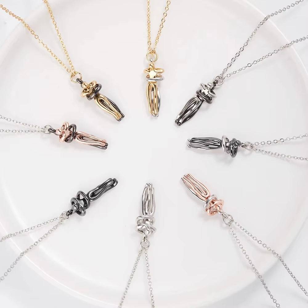 Fashion Hugging Necklace Jewelry Choker Hug Pendant Chain Men Necklaces for Lover Women Couple Men Lady Female Male Gift - Necklaces Aura
