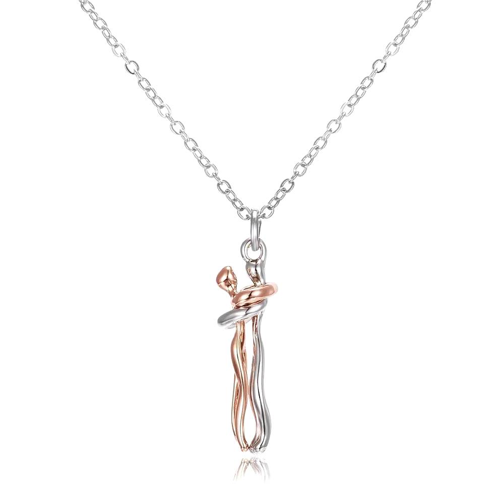 Fashion Hugging Necklace Jewelry Choker Hug Pendant Chain Men Necklaces for Lover Women Couple Men Lady Female Male Gift - Necklaces Aura