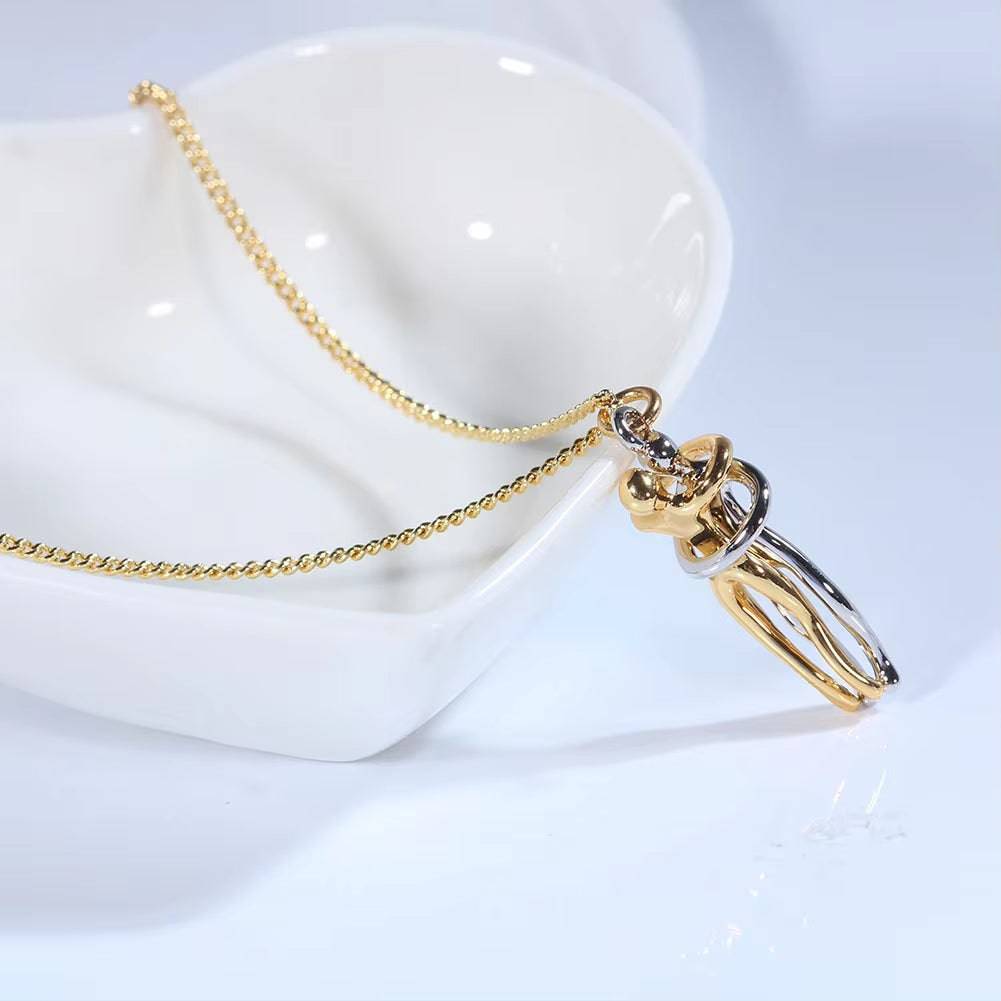 Fashion Hugging Necklace Jewelry Choker Hug Pendant Chain Men Necklaces for Lover Women Couple Men Lady Female Male Gift - Necklaces Aura