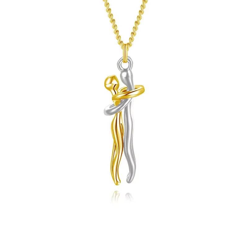 Fashion Hugging Necklace Jewelry Choker Hug Pendant Chain Men Necklaces for Lover Women Couple Men Lady Female Male Gift - Necklaces Aura