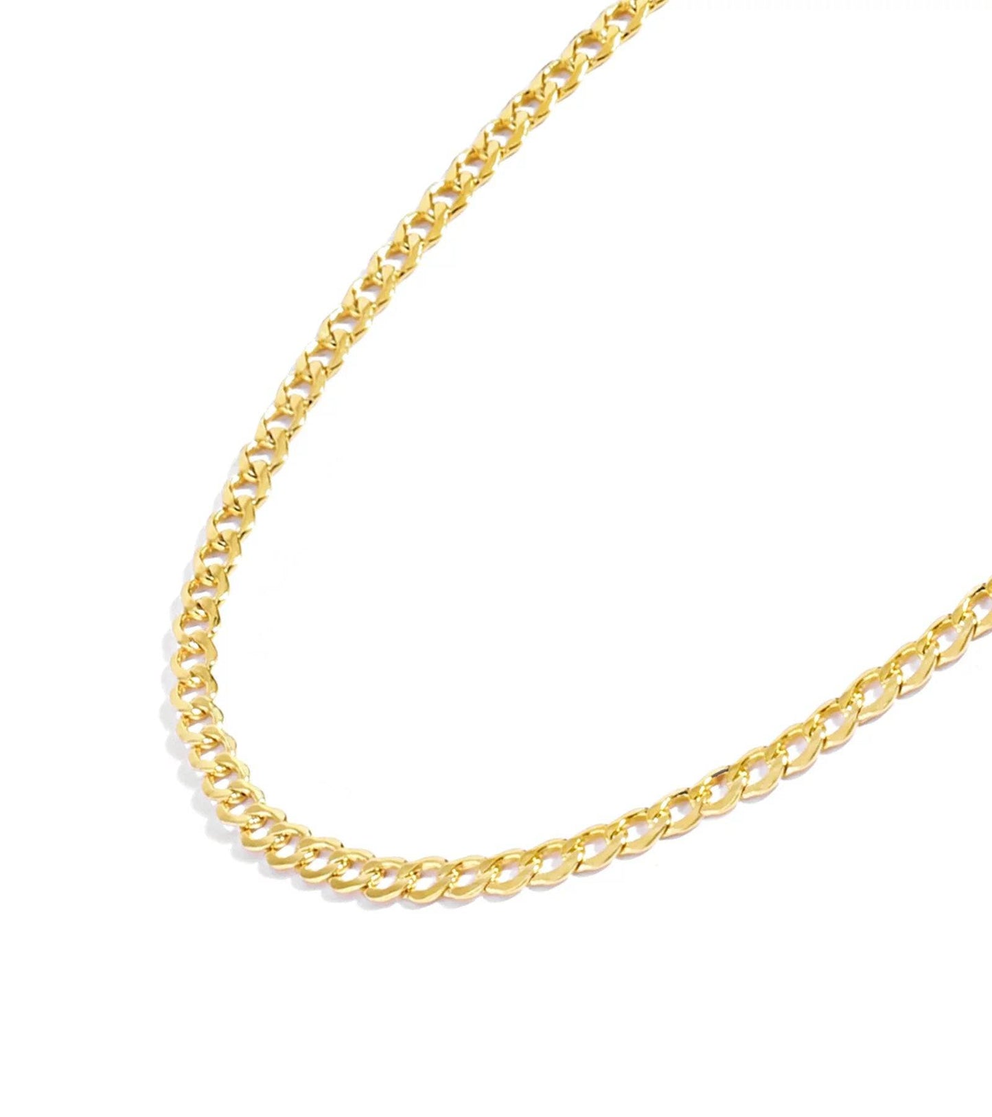 Stunning 14K Solid Yellow Gold Filled Miami Cuban Curb Link Chain Necklaces for Men & Women - Available in Multiple Sizes (2.7mm, 3.6mm, 4.5mm, 5.5mm) - Necklaces Aura