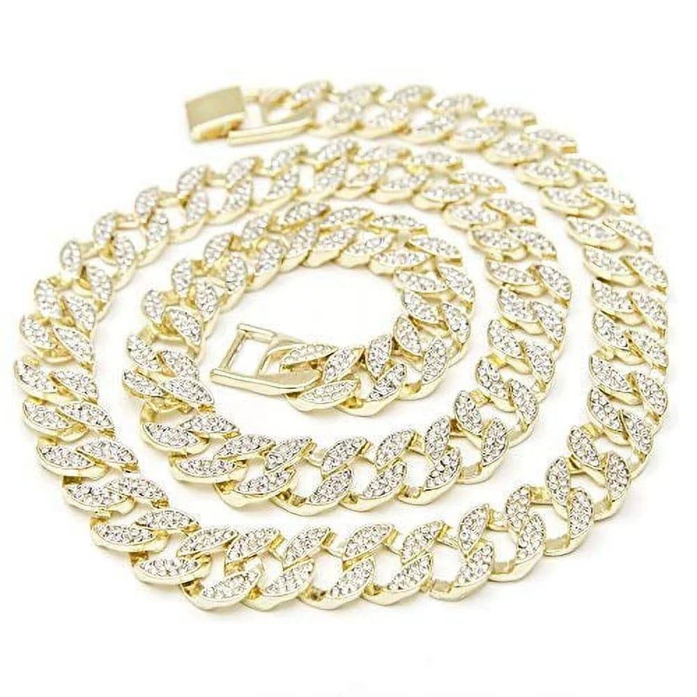 Shiny Bling Bling Cuban Necklaces, Bracelets, and a Watch That Screams "I Have Arrived!" - The Ultimate Boujee Trio for 2025! - Necklaces Aura