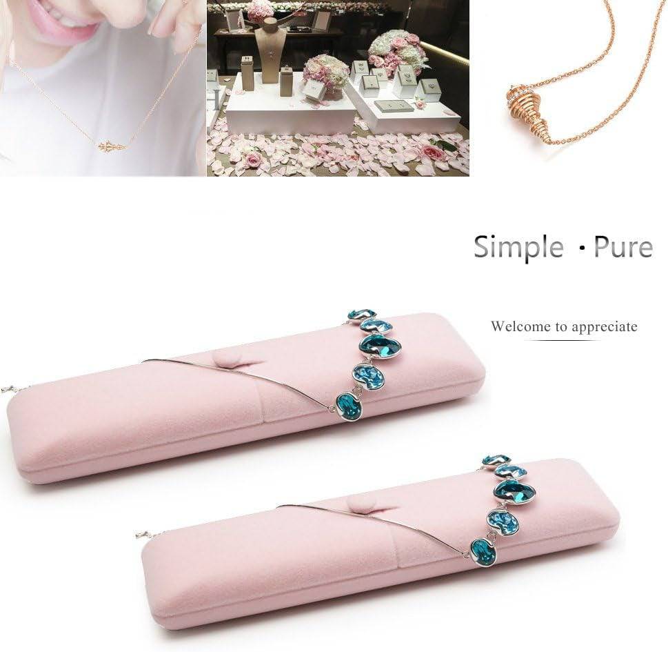 Elegant Pink Velvet Jewelry Box for Necklace Display and Storage - Perfect Gift Case - Necklaces Aura