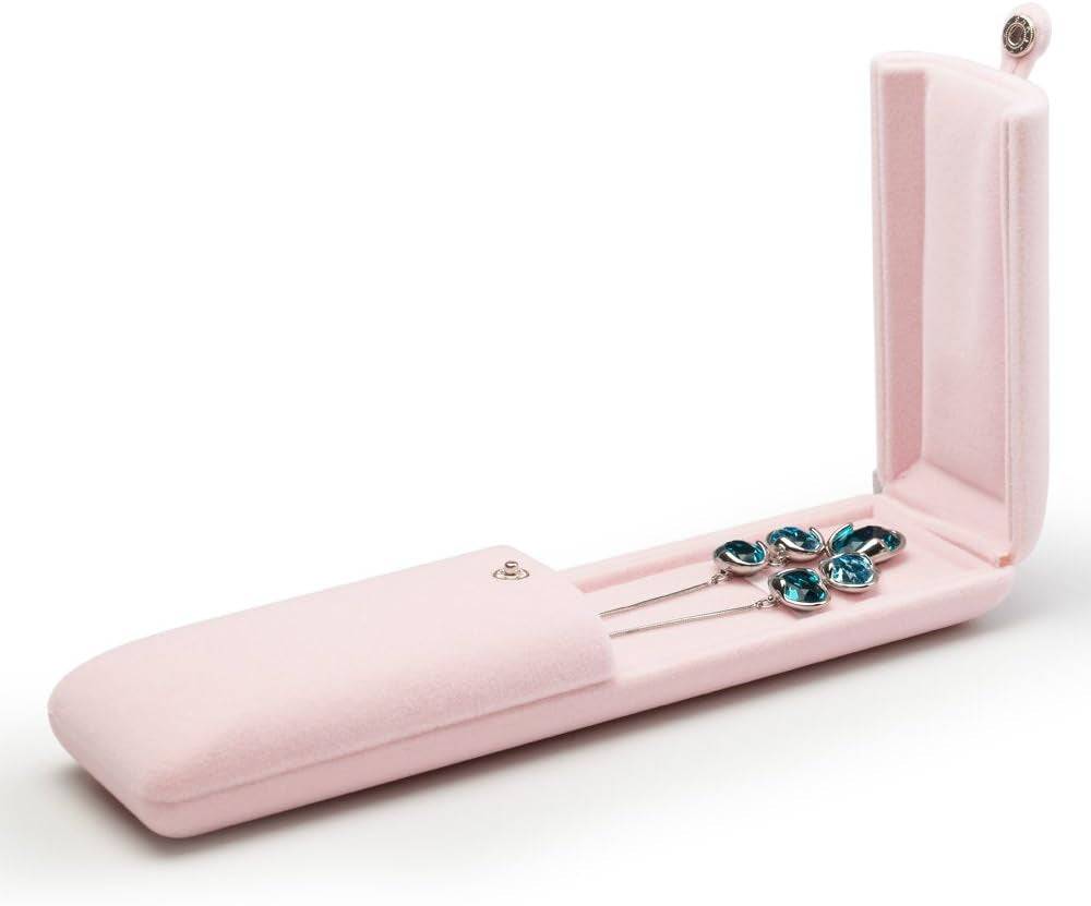 Elegant Pink Velvet Jewelry Box for Necklace Display and Storage - Perfect Gift Case - Necklaces Aura