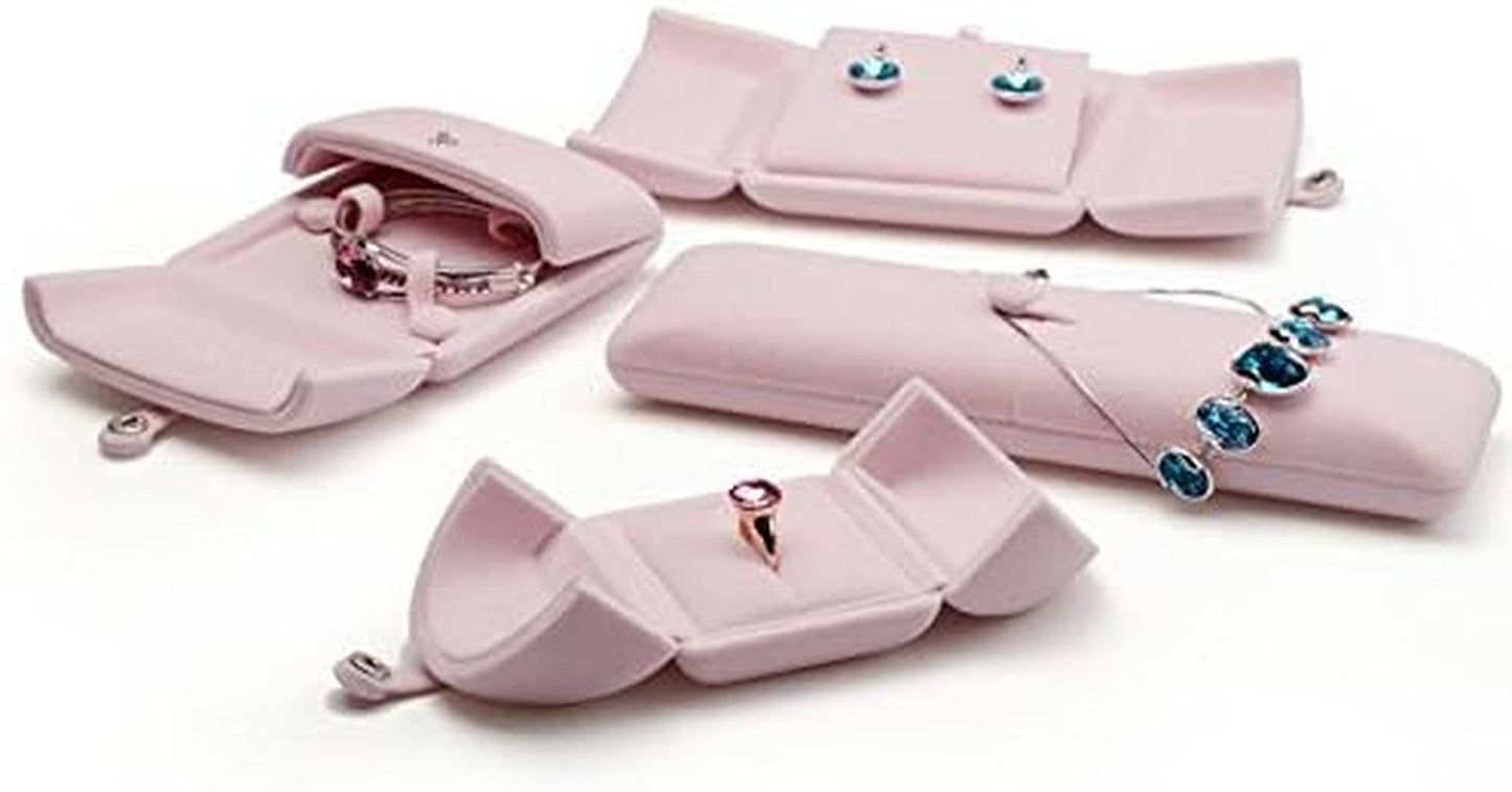 Elegant Pink Velvet Jewelry Box for Necklace Display and Storage - Perfect Gift Case - Necklaces Aura