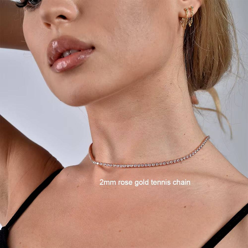 2mm rose gold tennis chaine