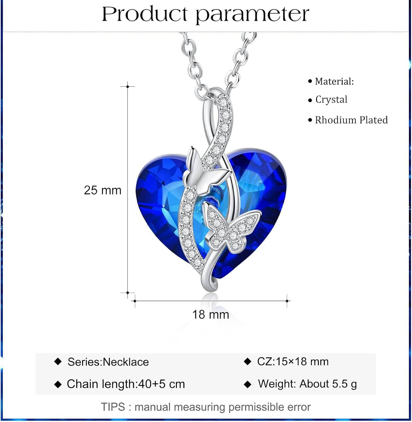 Stunning Butterfly Crystal Necklace - Perfect Heart Pendant Gift for Moms, Wives, and Special Occasions